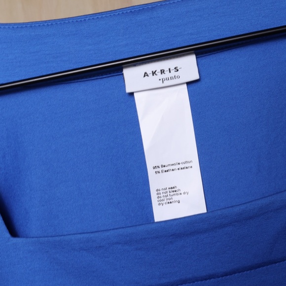 Akris Punto Square Neck‎ Short Sleeve Cotton Shirt Blue Size 8 - Picture 4 of 4